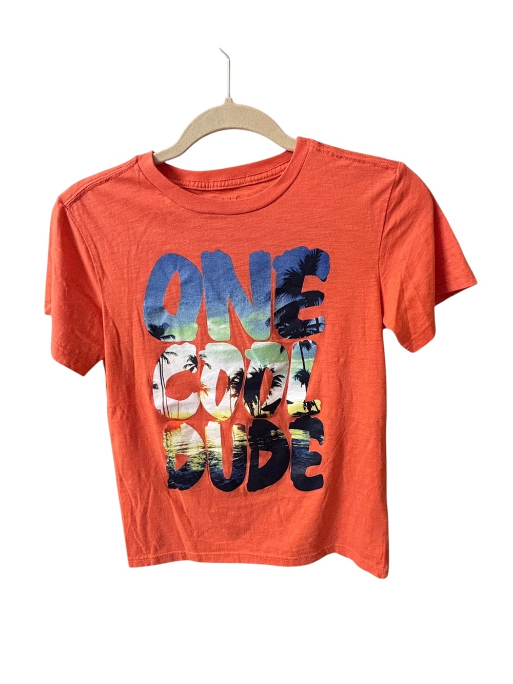 Basic Editions Boys XL 14/16 One Cool Dude Tropical Graphic Tee EUC